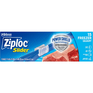 Ziploc Slider Bags, Freezer, Quart