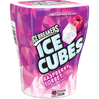 Ice Breakers Cubes Raspberry Sorbet Sugar Free Chewing Gum Bottle