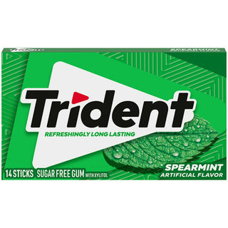 Trident Spearmint Sugar Free Gum, 14 Pieces