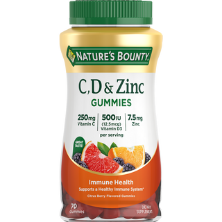 Nature's Bounty Vitamins C, D & Zinc, Immune Health, Gummies, Citrus Berry Flavored ( Discontinued )