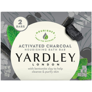 Yardley Bath Bar Soap Activated Charcoal Bentonite Clay Clean 4.25 Oz