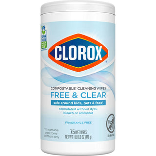 Clorox Free & Clear Compostable All Purpose Cleaning Wipes