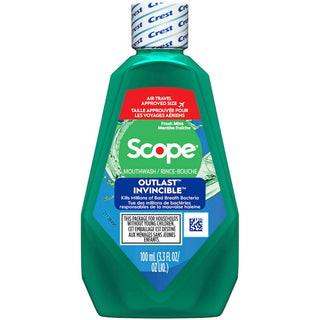 Crest Scope Outlast Mouthwash Fresh Mint 100m L (Green) 3.3 Fl Oz