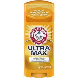 Arm & Hammer Ultra Max Antiperspirant Deodorant, Unscented, 2.6 oz (Invisible Solid)