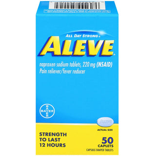 Aleve Pain Reliever & Fever Reducer, 220mg Naproxen Sodium, 50 Count Caplets