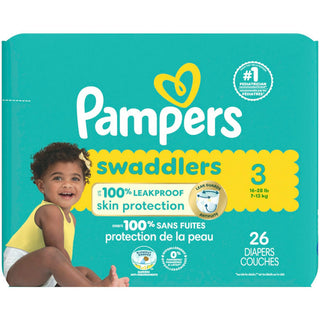 Pampers Swaddlers Active Baby Diapers Jumbo Pack, Size 3, 16-28 Lb, 26 Count