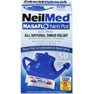 NeilMed NasaFlo Neti Pot Nasal Wash System With Refill Packets