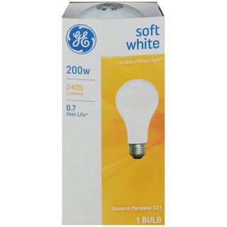 GE Soft White 200 Watts General Purpose Light Bulb