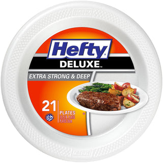 Hefty Deluxe Plates, Extra Strong & Deep, 10 1/4 Inch