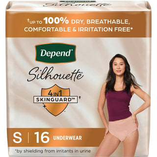 Depend® Silhouette™ Incontinence & Postpartum Underwear – Small, Pink (Maximum Absorbency)
