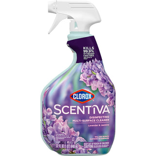 Clorox Scentiva Multi Surface Cleaner, Spray Bottle, Bleach Free, Tuscan Lavender & Jasmine, 32 Ounces