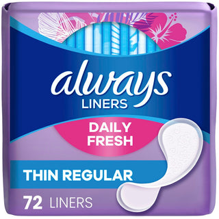 Always Thin Daily Pantiliners, Unscented, 72 Count - Thin & Flexible Protection