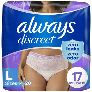 Always Discreet Adult Incontinence & Postpartum Underwear For Women Maximum Large
