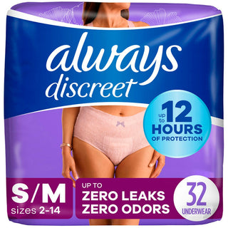 Always Discreet, Incontinence Underwear, Maximum Classic Cut, Small/Medium