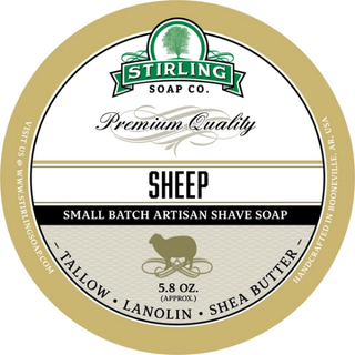 Stirling Soap Co. Sheep Soap (Unscented) Shave Soap Jar 5.8 oz