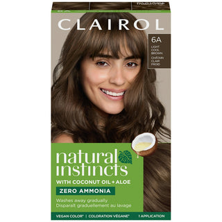 Clairol Natural Instincts Hair Color, Vegan, Zero Ammonia, Light Cool Brown 6 A