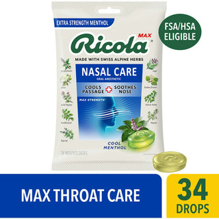 Ricola Nasal Care Drops, Max Strength, Cool Menthol