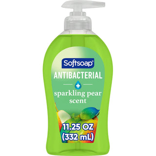 Softsoap Antibacterial Liquid Hand Soap Pump Gentle Clean Sparkling, Pear, 11.25 Fl Oz