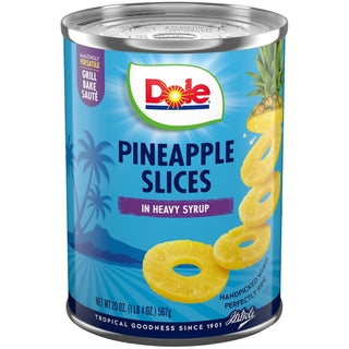 Dole Pineapple Slices In Heavy Syrup 20 Oz