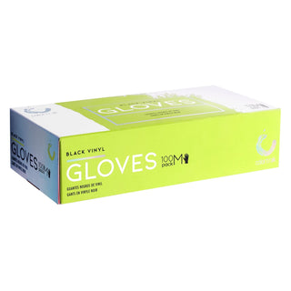 Colortrak Medium Disposable Black Vinyl Gloves