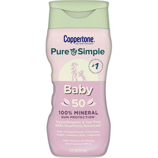 Coppertone Pure & Simple Baby Mineral Sunscreen SPF 50 6 Fl Oz