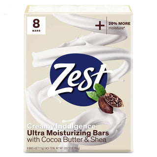 Zest Creamy Indulgence Ultra Moisturizing Bar Soap With Cocoa Butter & Shea