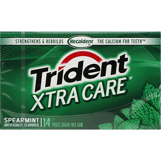 Trident Xtra Care Spearmint Sugar Free Gum 14 Ct Pack