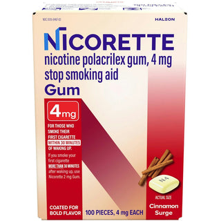 Nicorette® Stop Smoking Aid – Cinnamon Surge Flavor (4 mg Gum)