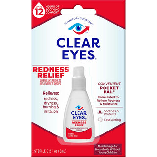 Clear Eyes Lubricant Redness Relief Handy Pocket Pal Eye Drops, 0.2 Oz