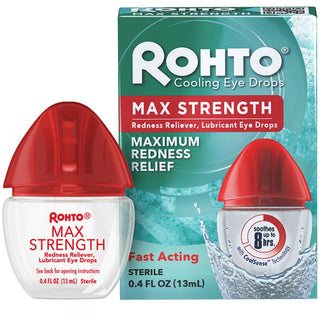 Rohto Eye Drops, Cooling, Max Strength, Maximum Redness Relief 0.4 Fl Oz