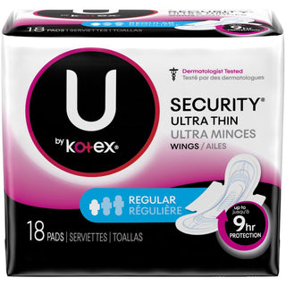 U by Kotex Security Ultra Thin Wings Regular Pads