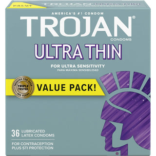 Trojan Ultra Thin Lubricated Latex Condoms Value Pack