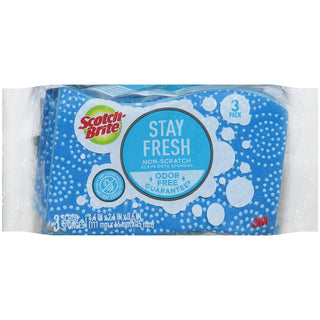 Scotch-Brite Stay Fresh Non-Scratch Scrub Dots Sponge 20303-8, 8/3