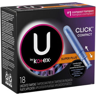 U by Kotex Click Tampons, Plastic, Super Plus, Unscented