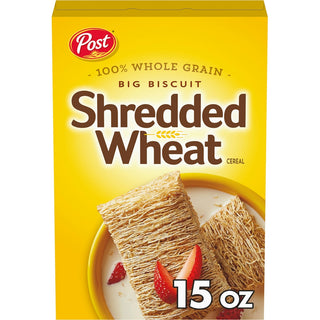 Post Shredded Wheat Cereal, 100% Whole Grain, Big Biscuit 15 Oz