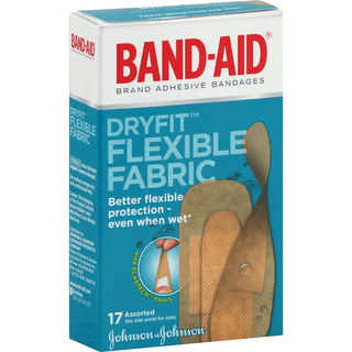 Band-Aid Dryfit Adhesive Bandages, Flexible Fabric, Assorted