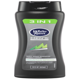 White Rain Men Fresh Mountain Spring Shampoo + Conditioner + Body Wash 15 Fl Oz