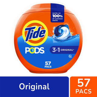 Tide Pods Laundry Detergent Pacs, Original Scent, 57 Count