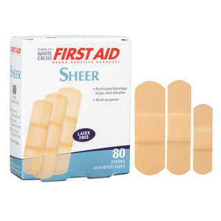 American® White Cross Sheer Adhesive Strip Assorted Sizes