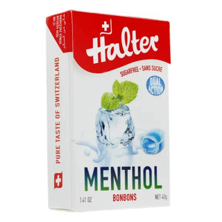 هالتر Halter Bonbon Suisse Sans Sucre Menthe Double Action 40g