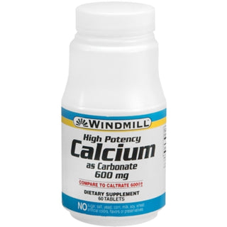Windmill® Calcium Carbonate 600 mg – Bone Health Support (60 Tablets)