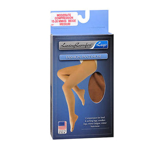 Loving Comfort  Sheer Pantyhose  15-20 Closed Toe Beige Medium 1Ct