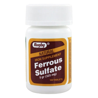 Rugby Ferrous Sulfate Iron Supplement Tablets 325 Mg