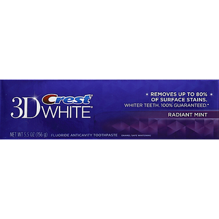 Crest 3D White Toothpaste, Fluoride, Anticavity, Enamel Safe Whitening, Radiant Mint