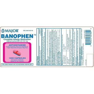 Major Banophen Diphenhydramine 50 Mg Capsules