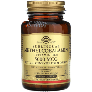 Solgar Vitamin B12 5000mcg 60 Sublingual Nuggets
