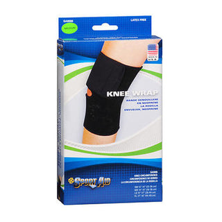 Sport Aid Knee Wrap Neoprene Black, Medium, Size: 14, 15 Inches