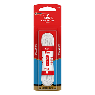 Kiwi Kids Sport Laces, Oval White, 36 Inch