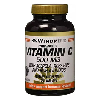 Windmill® Vitamin C 500 mg Chewable Wafers – Orange Flavor (50 Tablets)