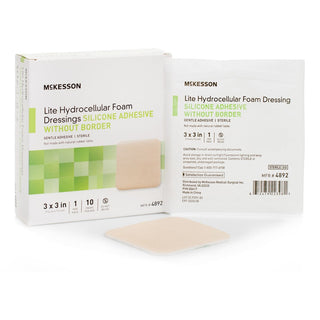 McKesson Thin Silicone Foam Dressing 3X3 Inch, Box Of 10
